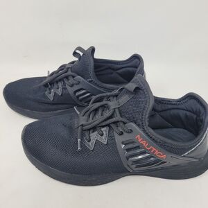 Nautica Little Boys Girls UnisexOutline Saga Sneakers Black- Red Athletic Size 3